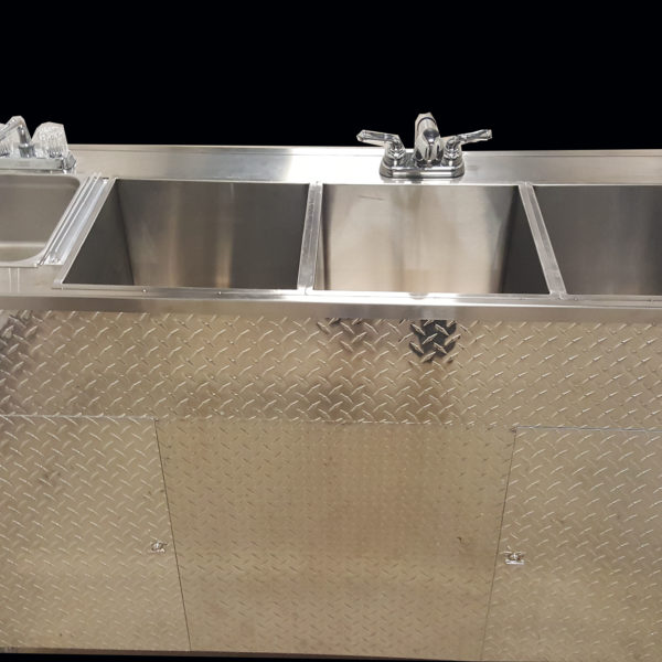 JUMBO SELF CONTAINED PORTABLE 4 COMPARTMENT SINK 110v ELECTRIC